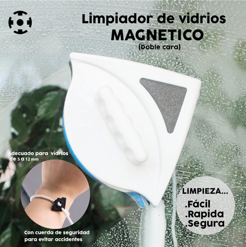 Limpiador Magnético De Doble Cara Para Ventanas De 5mm-12mm