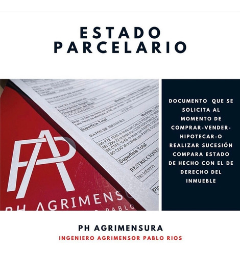 Imagen 2 de 9 de Agrimensor (estado Parcelario-planos-amojonamientos)