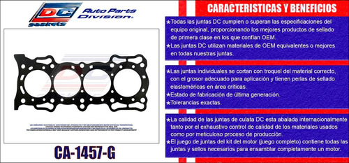 Junta Cabeza Para Honda Accord L4 2.2 F22a4 (90-91) Dc Gaske