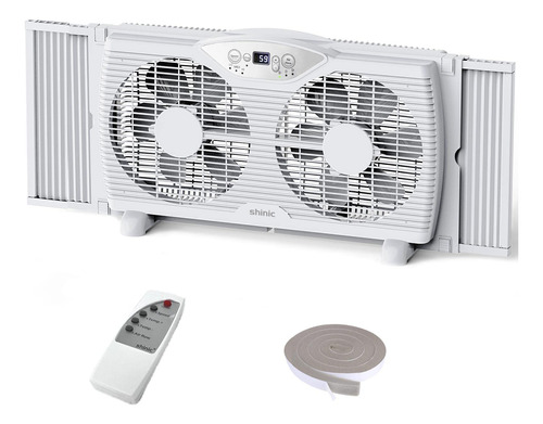 Shinic Ventilador De Ventana Doble Con Aspas De 9 Pulgadas,