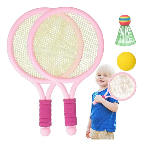 Badminton Raqueta De 2 De Tenis + 2 Para Niños Tenis