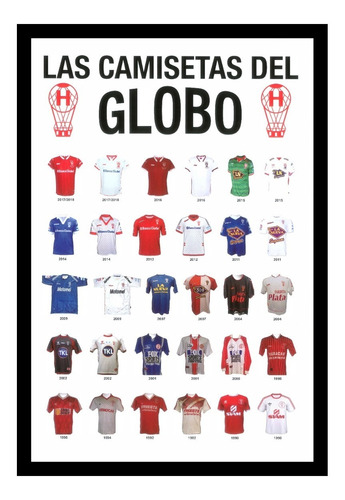 Huracan El Glovo Cuadro Camisetas Del 1990 Al 2018