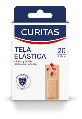 Curitas Banditas Adhesivas De Tela Elástica. Caja 20 Piezas