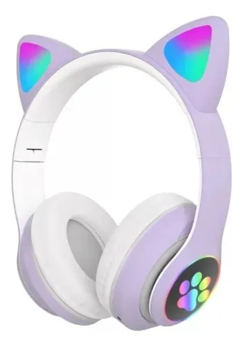 comprar Fone Gatinho Sem Fio Com Led Bluetooth Infantil Meninas Gato