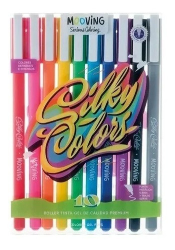 Lapiceras Mooving Roller Gel Premium X10 Colores Sliky Color