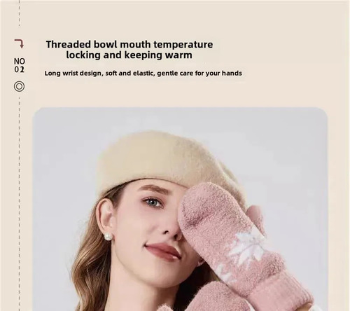 Manoplas De Punto Con Forro Polar Cálido Para Invierno Para