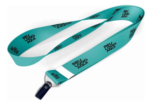 100 Cordões Personalizados Crachá 20mm Com Jacaré