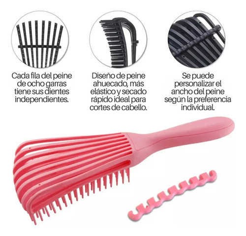 Cepillo Para Cabello Masajeador Desenredar Rizado Mujeres