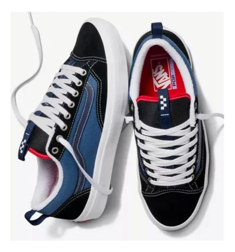 Tenis Vans Skate Old Skool 36 + Azul Unisex 5rht3 Original