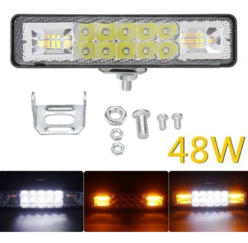 Barra Faro Auxiliar Led Moto Jeep Blanco Ámbar Ultra Dyl