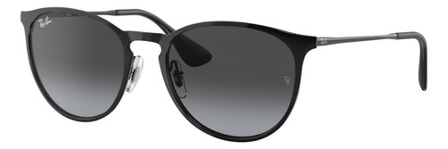 Anteojos de sol Ray-Ban Erika Metal Standard con marco de metal color polished black, lente grey degradada, varilla polished black de metal - RB3539