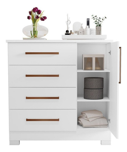 Cômoda 4 Gavetas 1 Porta Nt 5185 Notável Móveis Wt