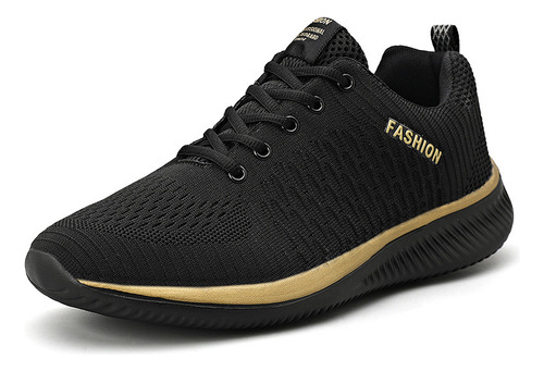 Tenis Negros Hombre Zapatillas Transpirables De Talla Grande