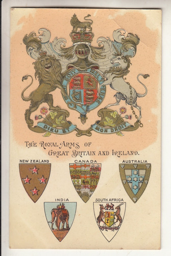 Antigua Postal Relieve Royal Arms Great Britain & Ireland 