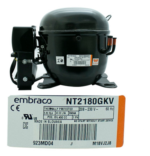 Compresor Embraco 1 Hp R404a 208-230v 60 Hz Baja Presión