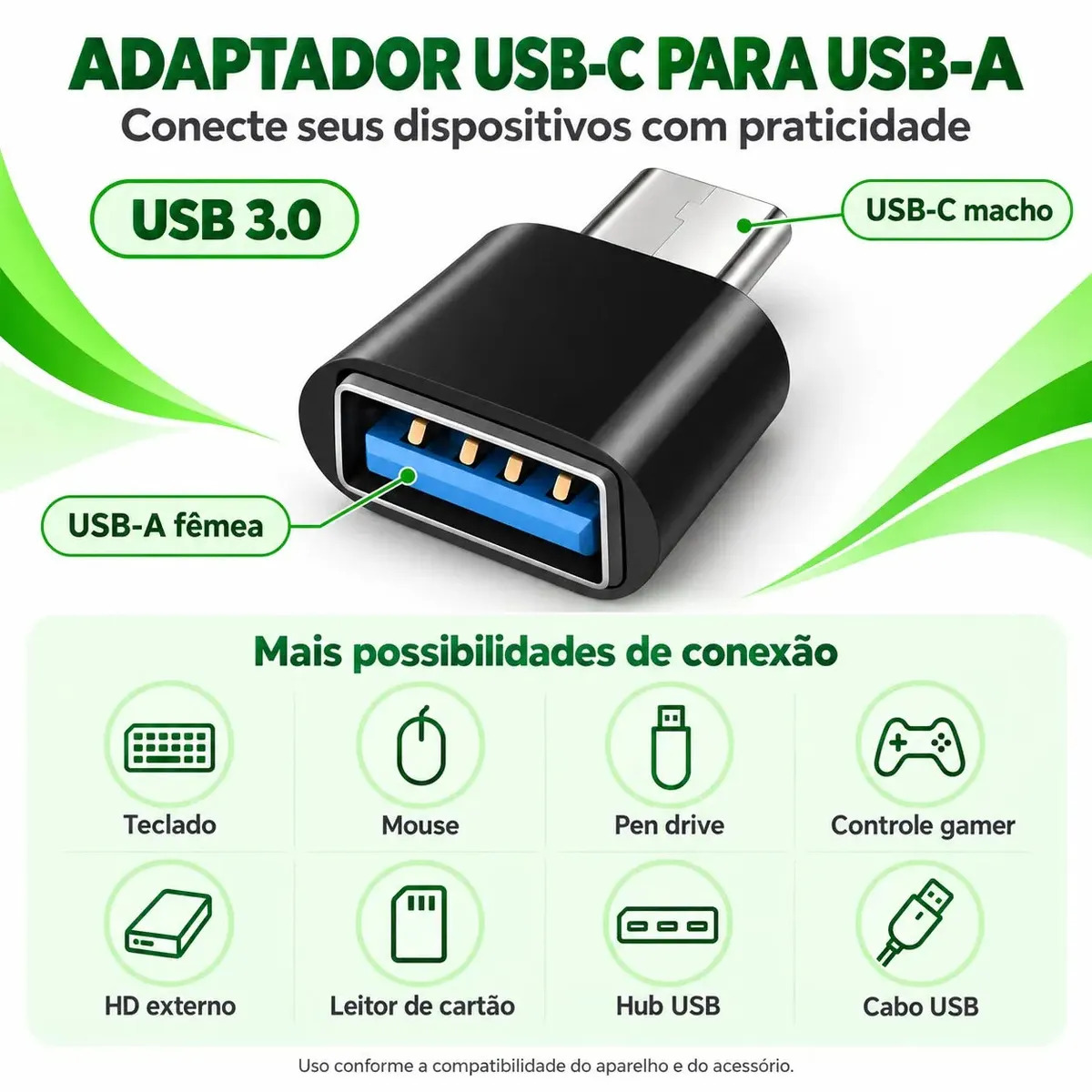 Adaptador USB Para USB C Conector OTG USB 3.0 Fêmea Para Tipo C Macho Adaptador USB Tipo C OTG Adaptador USB x USBC Nautasi