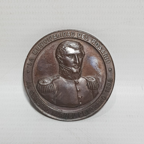 Antigua Medalla Belgrano 1898 Rosario Bronce Mag 61841