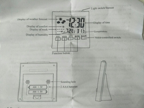 Reloj Meteorológico Con Pantalla A Color, Termómetro Digital