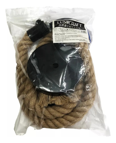 Socket Tipo Soga Colgante Vintage Flexible Cuerda Café T4970