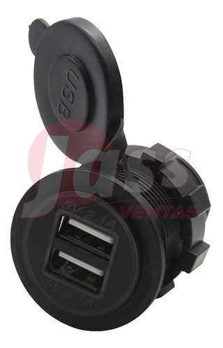 Cargador Toma Usb Doble Para Embutir Auto 12 24v Moto 4x4 Lo