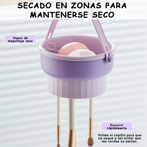 Limpiador Brochas Maquillaje Secado Y Almacenamiento 3 En 1