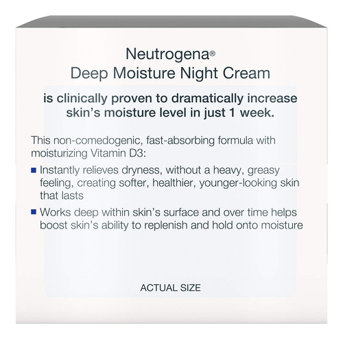 Crema De Noche Neutrogena Deep Moisture Con Glicerina Y Vita