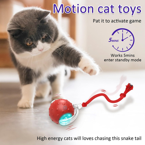 Giociv Pelota Interactiva Para Gatos De Interior, Rodando R