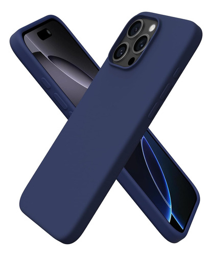 Chh Ornarto Funda For iPhone 16 Pro Max Azul Marino Silicona
