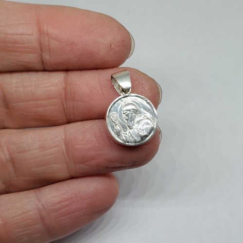 Imagen 3 de 6 de Dije Plata Inflada San Benito Mediano