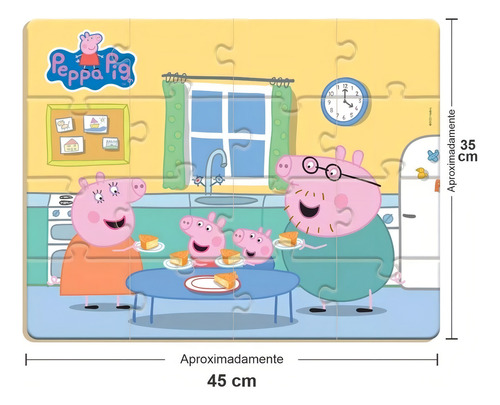 Puzzle gigante de Peppa Pig con piezas de madera - Nig
