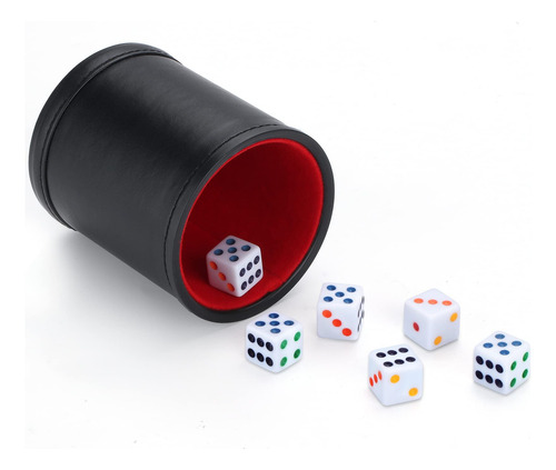 Delta-shop Taza De Dados Forrada, 6 Dados Silenciosos Yahtze