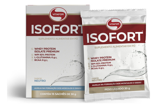Isofort - 15 Sachês 30g Neutro - Vitafor Sabor Sem sabor