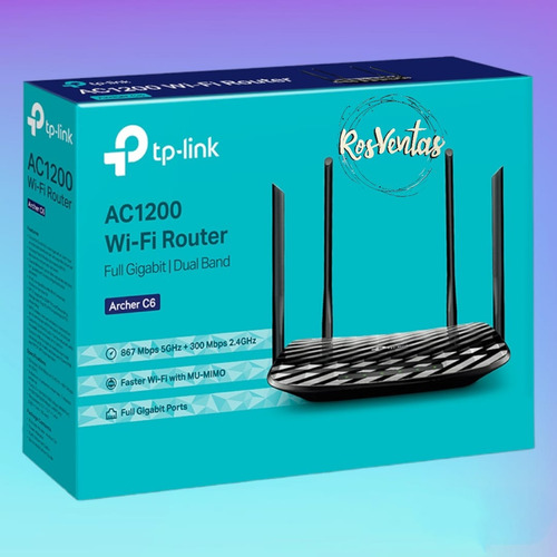 Router Tp-link Dual Band Mu-mimo Ac1200 4 Antenas Archer-c6