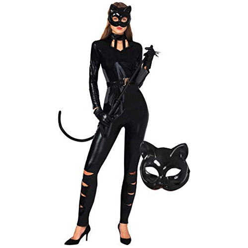 Classic Halloween Catwoman Traje Mujeres Adultas Catsui...