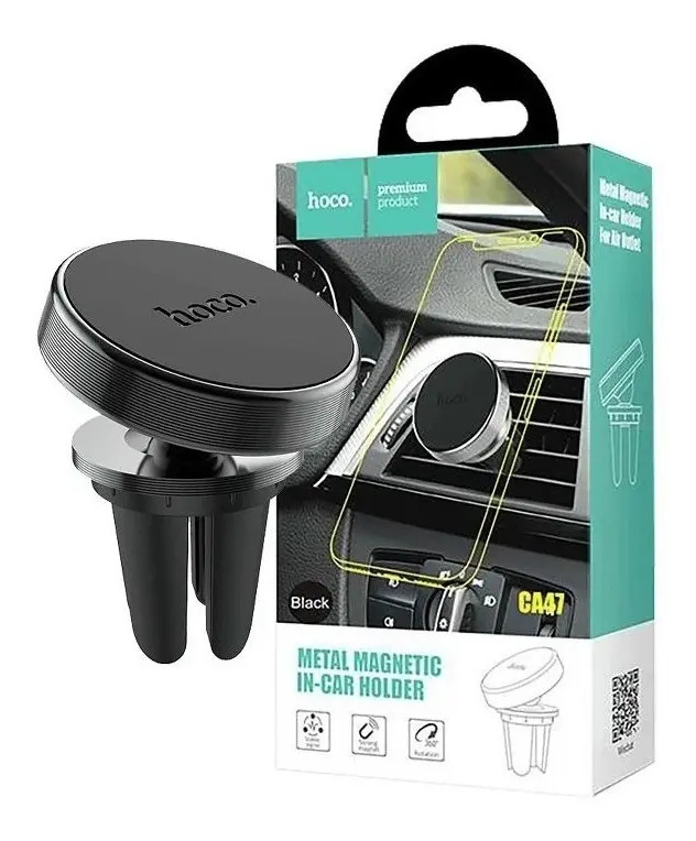 Suporte Magnetico Hoco Veicular Ca47 Para Celulares Preto