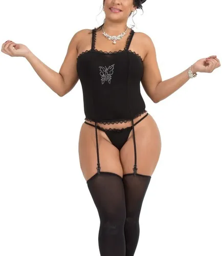 Baby doll con liguero y medias 2025