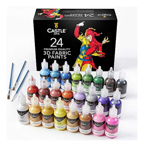 Set De Pintura De Tela 3d De Castle Art Supplies - 24 Colore