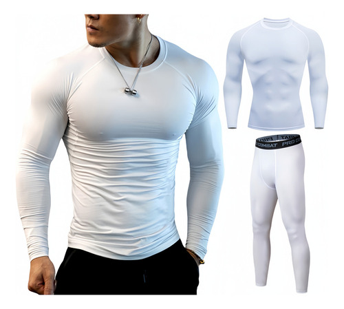 Para Pantalón Licra + Playera De Compresión Conjunto Gym 2ps