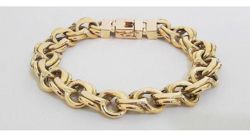 Pulseira Friso Duplo 50 Gramas 15mm Ouro 18k