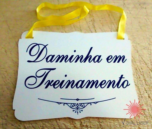 Imagem 3 de 3 de Placa Lá Vem Noiva Pajem Daminha Casamento Personalizada