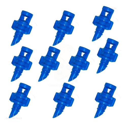 10 Aspersores Riego Microjet 360º Alcance 0,87 A 2,1 Mt Azul