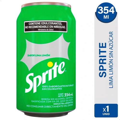 Sprite Sin Azucar Lata Lima Limon Gaseosa - 01mercado