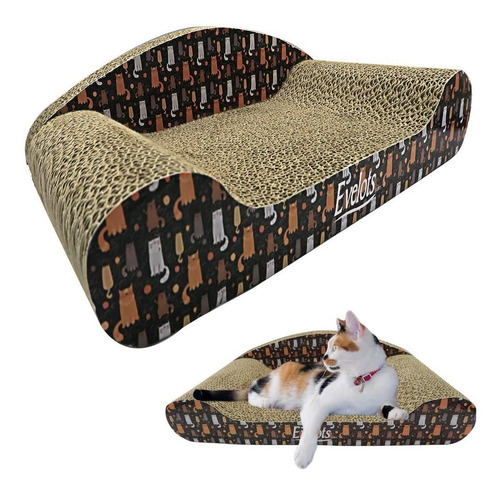 Evelots Kitty Cat Scratcher-comfy Lounge Couch-sturdy Cardbo