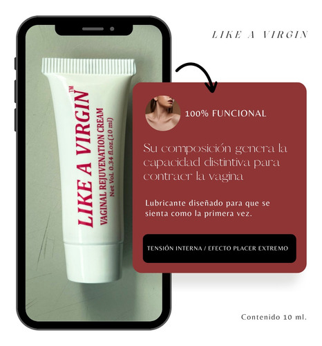 5 Piezas Crema Estrechadora Vaginal Like A Virgin 10ml Sin Sabor