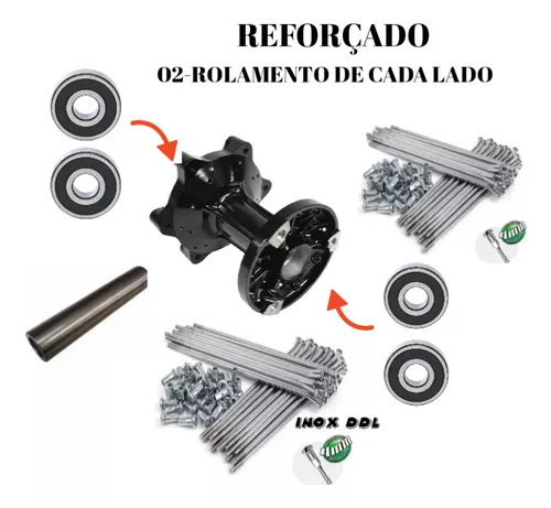 Jogo de Raio Lander Traseiro Inox Fosco - DDL Raio - MOTO BR