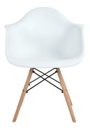 Silla Eames Comedor Oficina Apoyabrazos Blanco