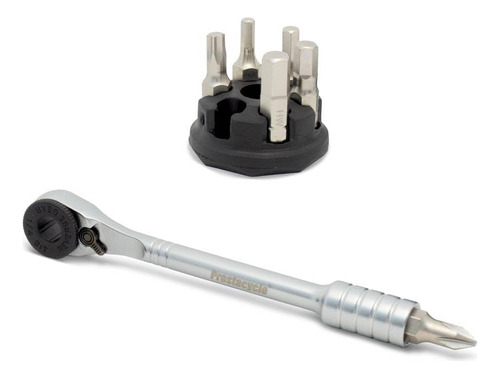 Mini Trinquete 1/4 40 Nm Y Destornillador Con 6 Puntas Hexag