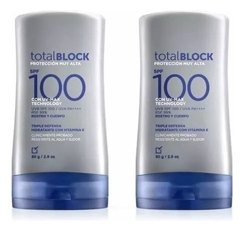 Bloqueador Total Block Spf 100 - mL a $16