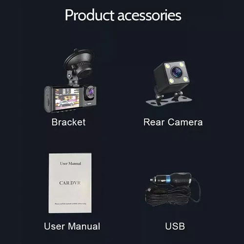 Cámara Dvr For Coche, Sonido Interno De Grabación Inversa