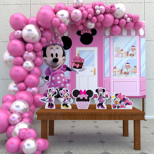 Kit Decoração De Festa Infantil Doceria Da Minnie Rosa M